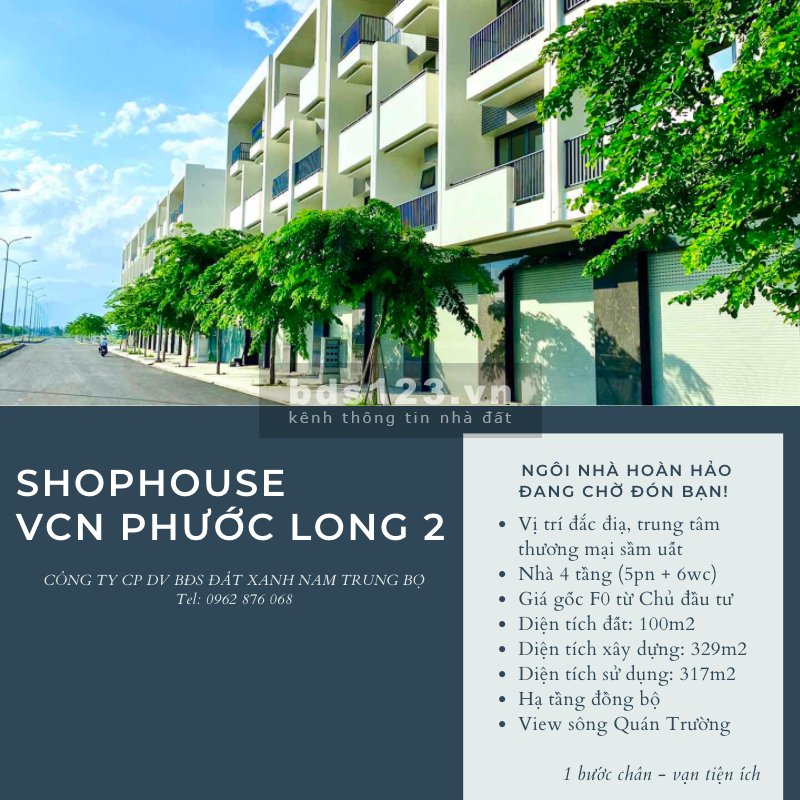 Shophouse VCN Phước Long 2 - Nha Trang, chiết khấu nhanh 4% GTSP, pháp lí đủ