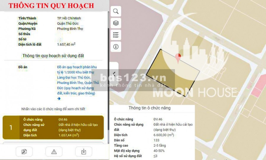 Bán đất mặt tiền Thủ Đức đường Bác Ái hướng Tây Bắc DT 1657m2, chính chủ, sổ riêng