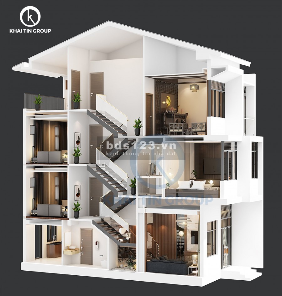 Nhà liền kề kiến trúc bán cổ điển Châu Âu tại An Cựu City, 3,5 tầng diện tích 4,5m x 18m. Giá 4,259 tỷ