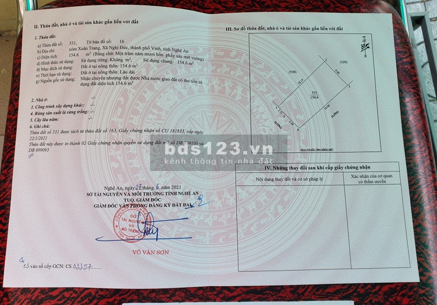 Đất Nghi Đức thành phố Vinh tỉnh Nghệ An, liên hệ chính chủ 0846603222