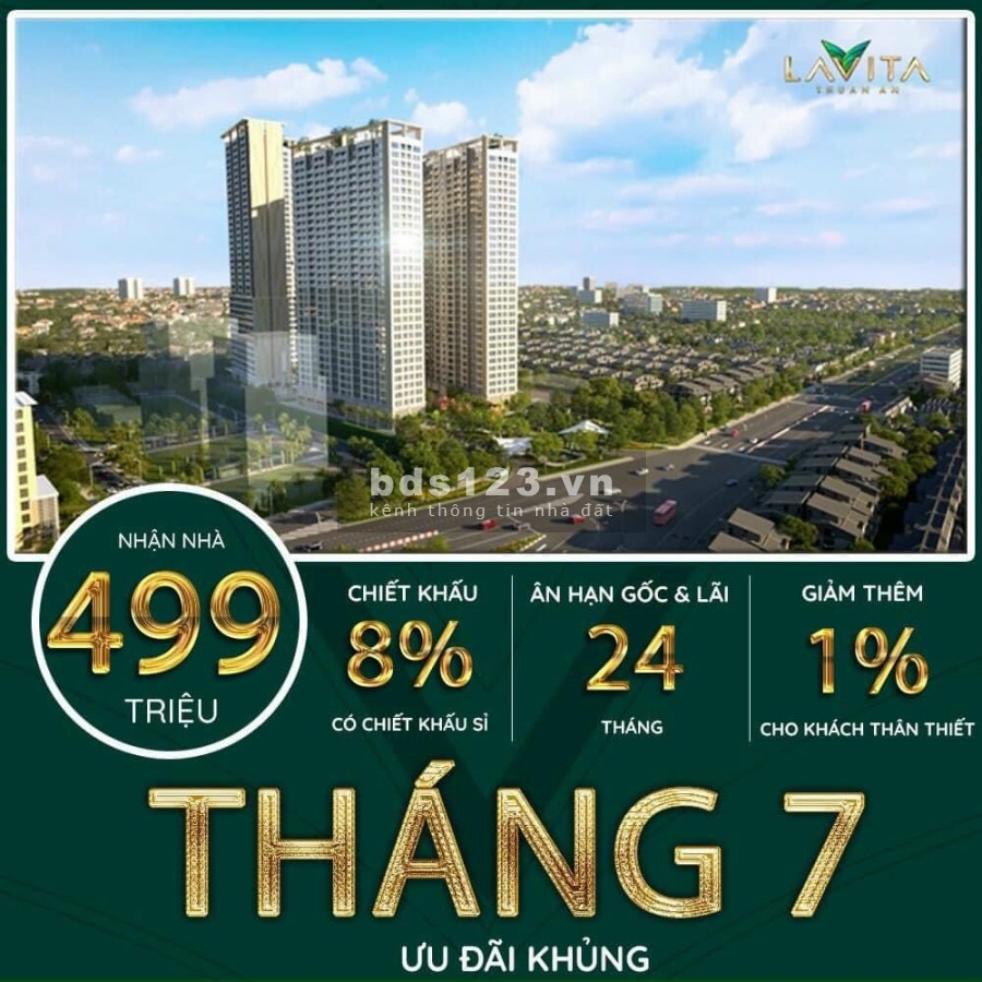 Giảm giá mùa dịch trừ thẳng vào giá bán 500tr căn 1PN, 700tr căn 2PN khi mua Lavita Thuận An
