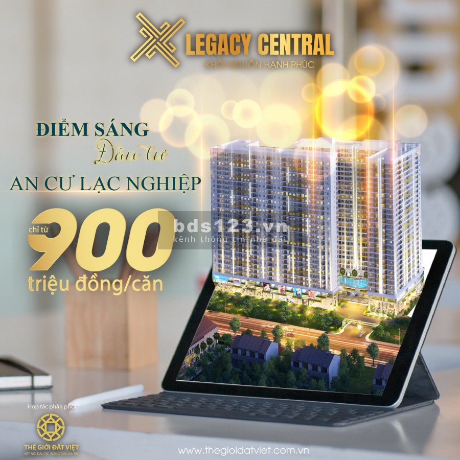 Căn hộ nhà đất bất động sản, chung cư Legacy Central, thanh toán 225 triệu nhận nhà ngay