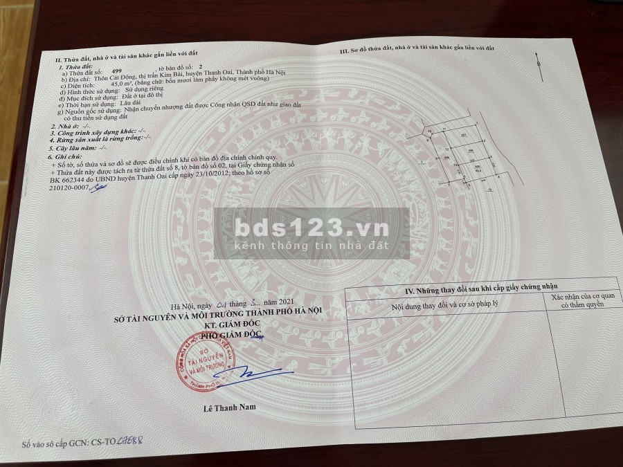 Bán Đất Thổ Cư tại Thị Trấn Kim Bài, Thanh Oai, sổ đỏ chính chủ, làm việc nhanh