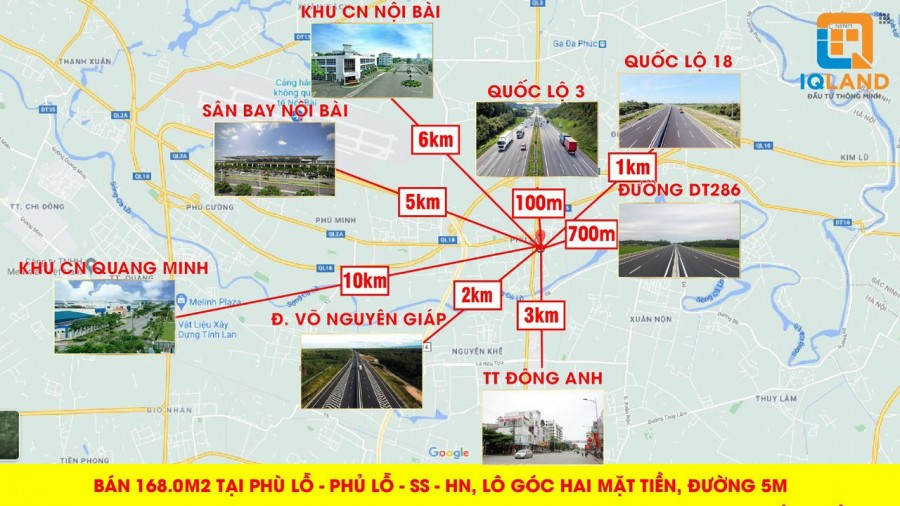Bán đất diện tích 168m2 trục chính thôn Đông, Phù Lỗ, Sóc Sơn, sổ chính chủ