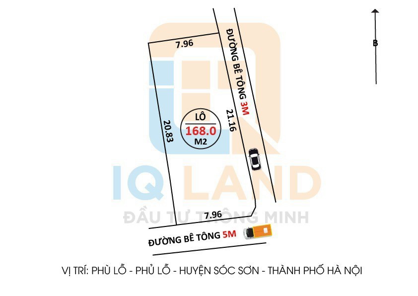 Bán đất diện tích 168m2 trục chính thôn Đông, Phù Lỗ, Sóc Sơn, sổ chính chủ