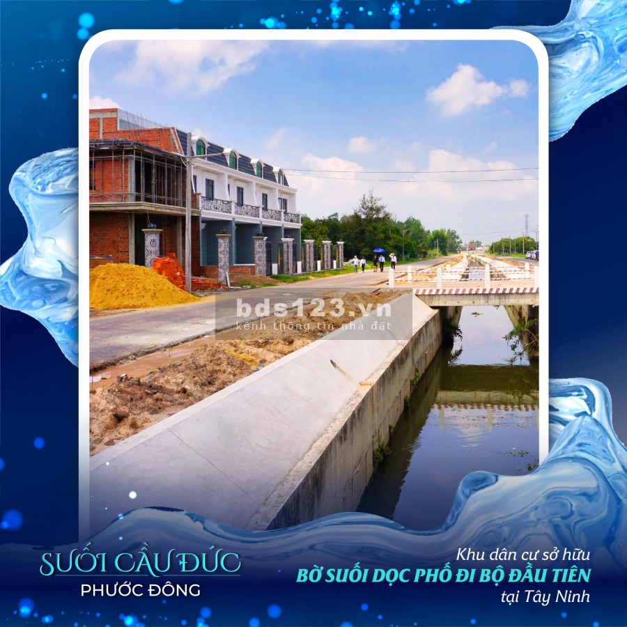 Chỉ còn vài lô giá rẻ tại khu dân cư sở hữu phố đi bộ ven suối đầu tiên ở Tây Ninh