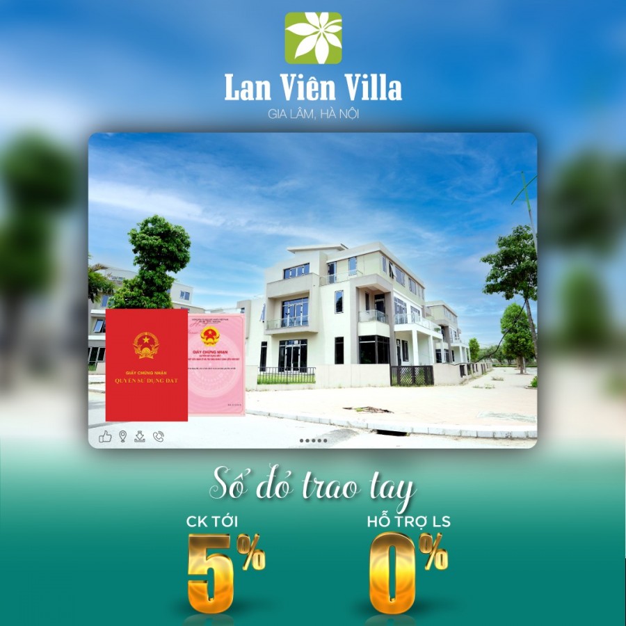 Nhận nhà ngay, rinh quá siêu khủng tại Lan Viên Villa, thiết kế hiện đại, mặt tiền lớn