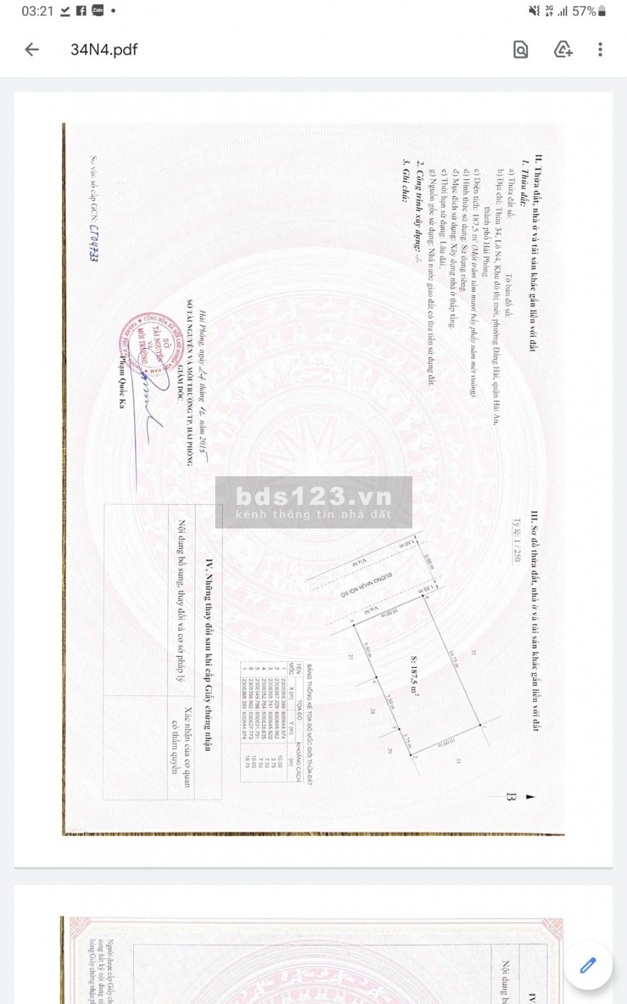Bán lô đất hướng Tây Nam nằm trong khu tái định cư Vườn Hồng LH 0899.262.988