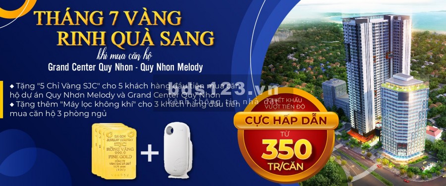 Chính chủ bán gấp căn 1PN cao cấp, tặng 1 năm phí quản lý, cc Grand Center Quy Nhơn