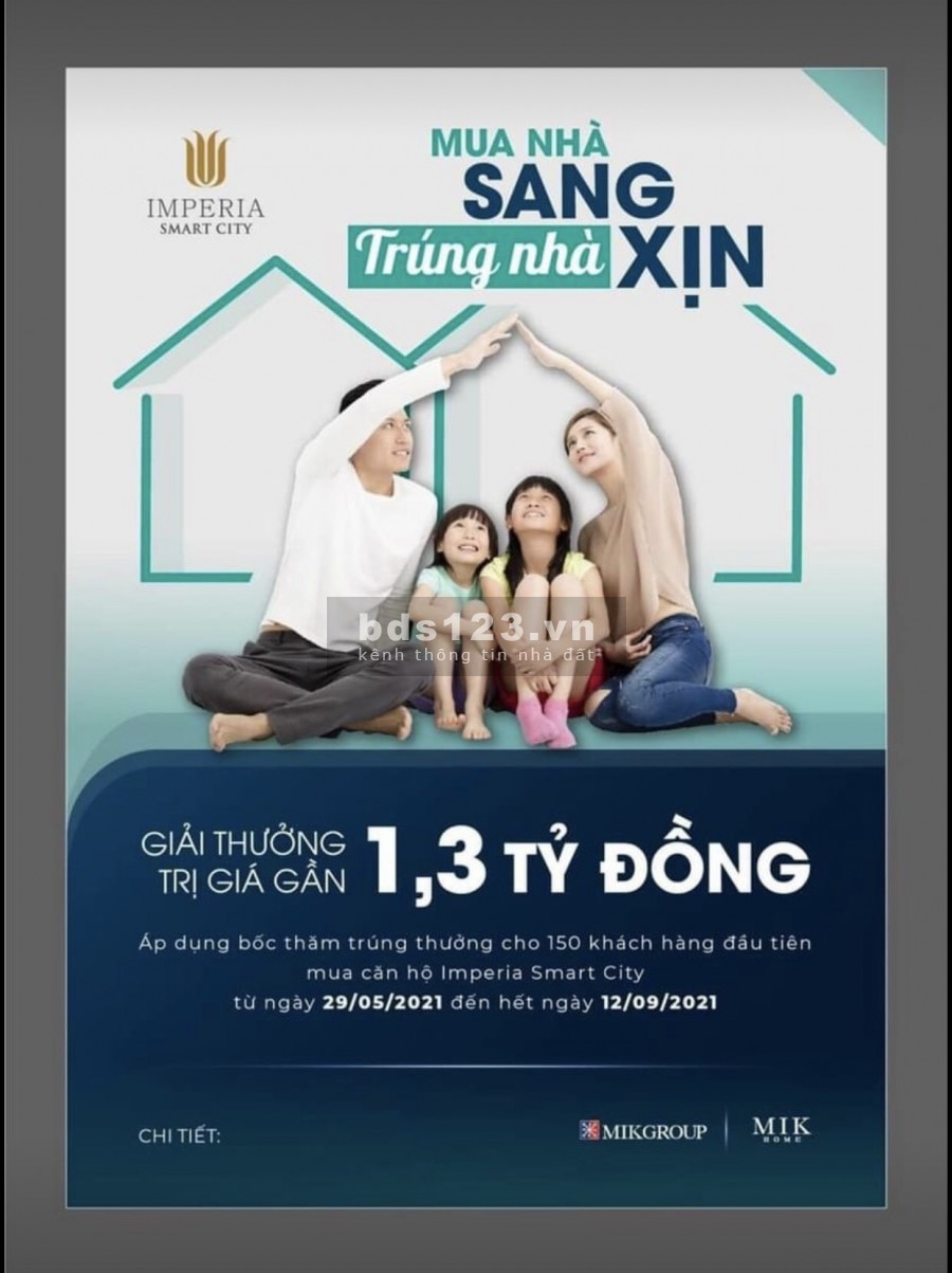 Cơ hội bốc thăm trúng thương căn Studio trị giá 1.3 tỷ khi mua căn hộ Imperia Smart City