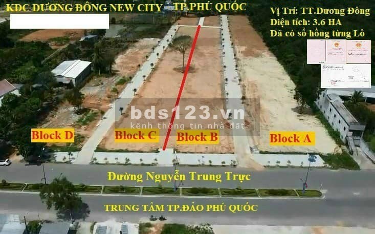 Đất nền phân lô Dương Đông New City tại đường Nguyễn Trung Trực kéo dài, thành phố Phú Quốc