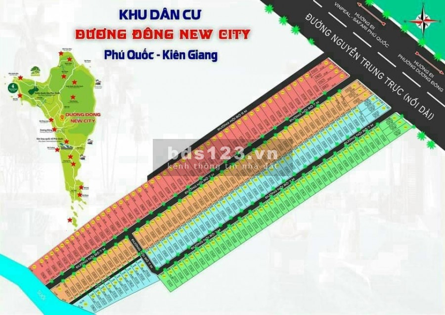 Đất nền phân lô Dương Đông New City tại đường Nguyễn Trung Trực kéo dài, thành phố Phú Quốc