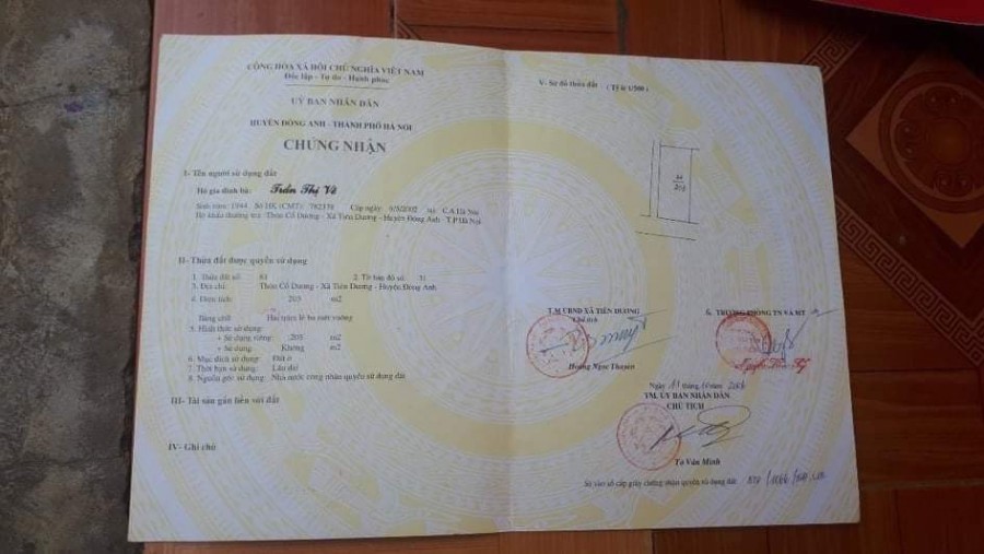 Siêu phẩm rộng 161,5m2 Cổ Dương, Tiên Dương, Đông Anh - Trục chính Đường nhựa 6m.