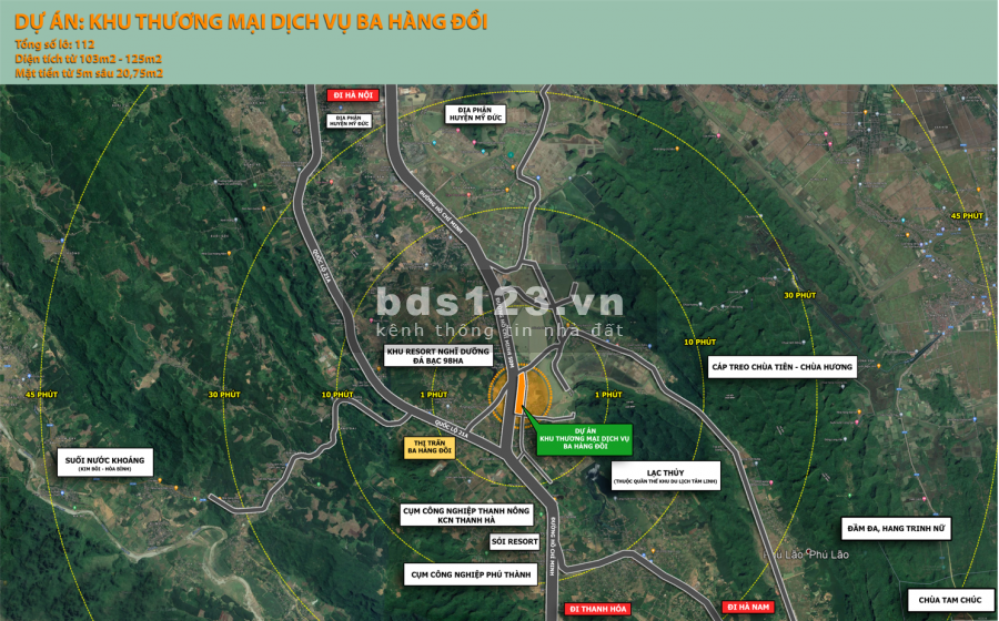 Dự án đất nền khu Thương Mại Dịch Vụ Ba Hàng Đồi Lạc Thủy tỉnh Hòa Bình, sổ sẵn