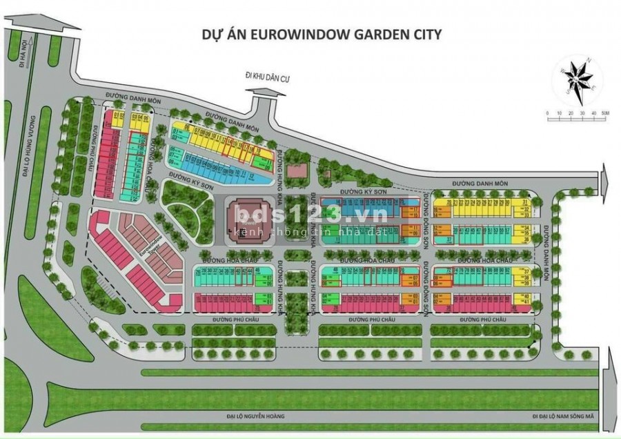 Căn Hoa Châu 07 - Eurowindow Garden City Thanh Hoá, thiết kế 4 tầng 1 tum, hoàn thiện mặt ngoài