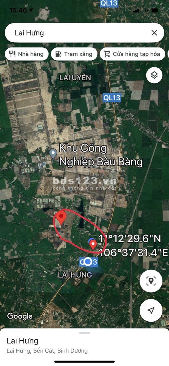 Bán đất bàu bàng giá rẻ 1,3tr/m2, sổ sẵn, 10x110m, cách ql13 100m, 0933018467 hoặc 0978787009