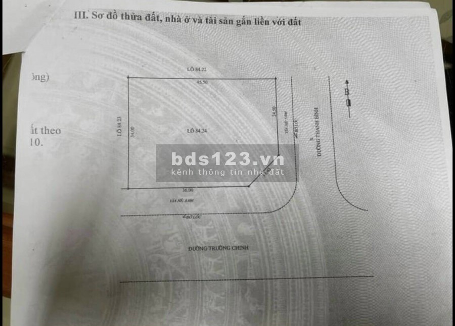 Bán lô góc 2 mặt đường đôi Trường Chinh, Thanh Bình, TP HD, dt 1500m2, cực rộng, cực VIP