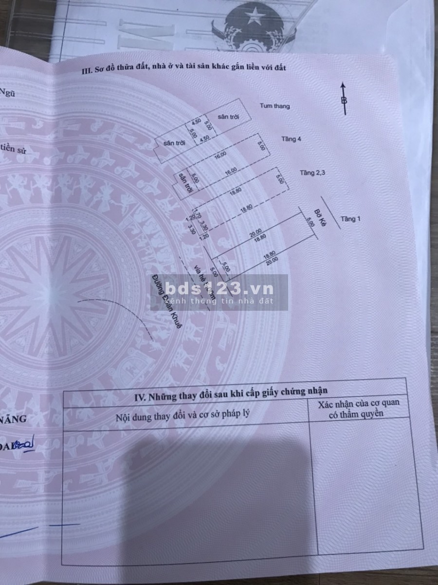 Cần bán nhà mặt phố Đoàn Khuê, Ngũ Hành Sơn, Đà Nẵng dt 100m2 có thang máy