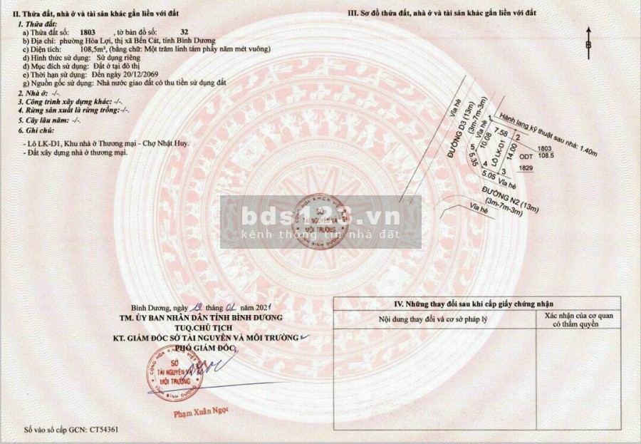 Cần bán lô đất mặt tiền đường lớn kinh doanh giá 1.3 tỷ, diện tích 100m2, đường ĐT 741