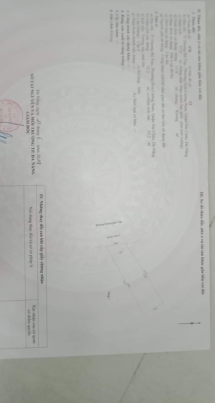 Bán Nhà Cấp 4 Dương Bá Trạc Hòa Cường Nam Đà Nẵng, giá bán 4.15 tỷ