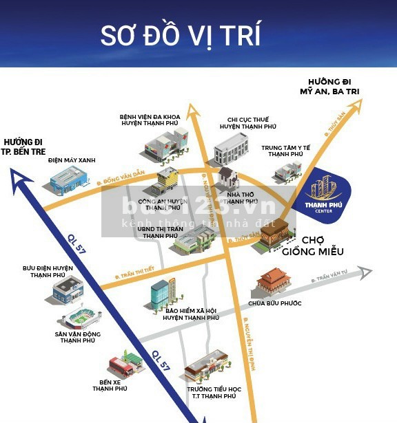 Nền độc nhất tại trung tâm thị trấn Thạnh Phú, sổ hồng sẵn sàng trao tay
