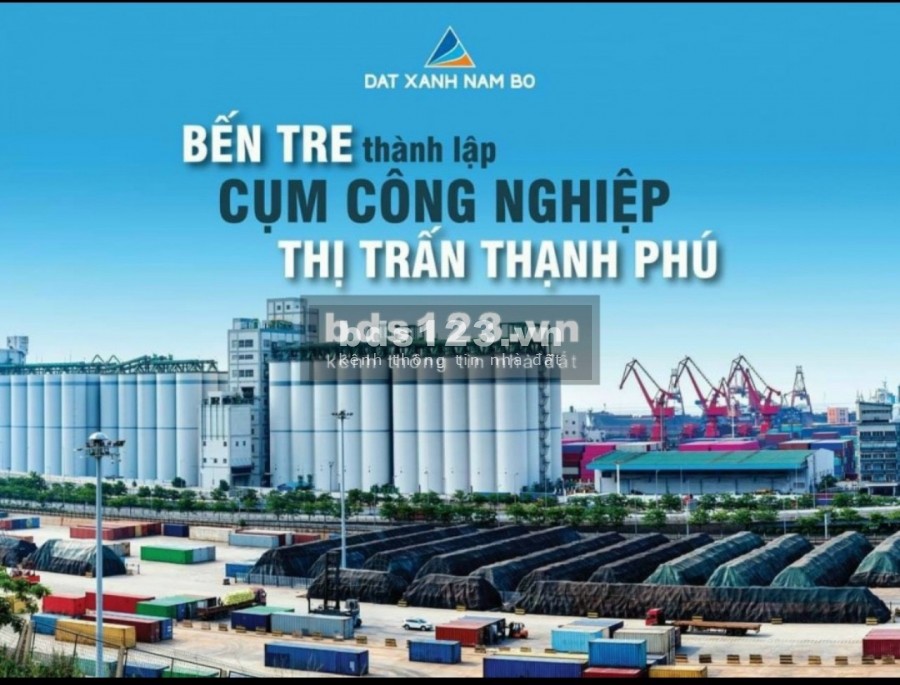 Bán gấp lô đất thổ cư mặt tiền đường 12 m dẫn ra khu công nghiệp huyện Thạnh Phú