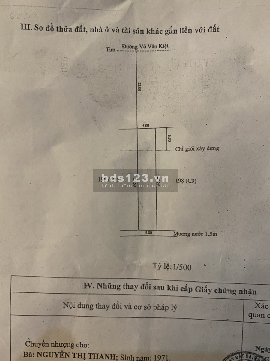 Chính chủ bán đất mặt tiền Võ Văn Kiệt, trục đường vành đai phát triển bậc nhất, sổ sẵn