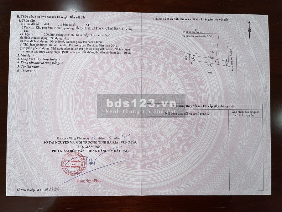 Cần bán lô đất S16 thuộc Suối Nhum, đã có sổ. Công chứng sang tên.