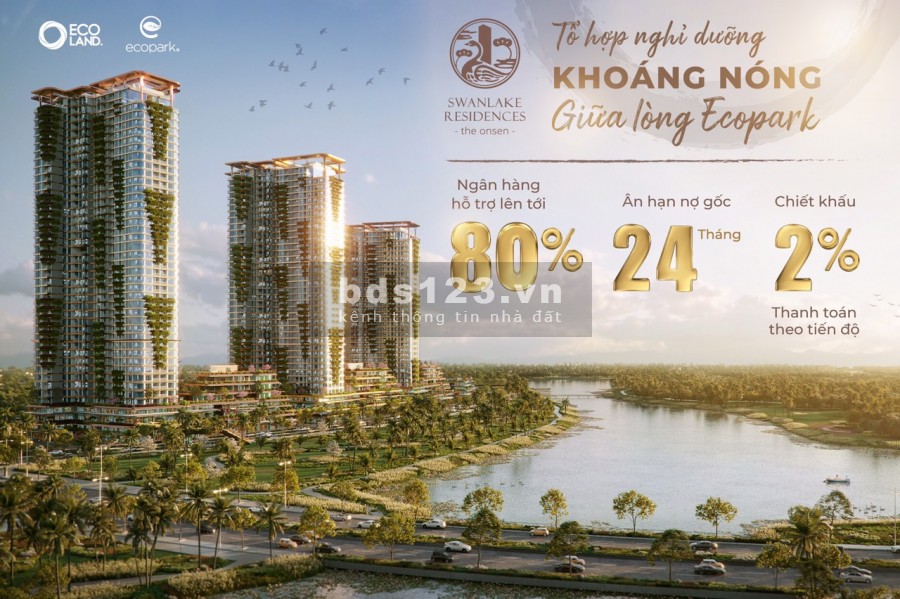 Duy nhất 1 căn 3 phòng ngủ giá mềm, dự án Swanlake Onsen Ecopark, tầng cao