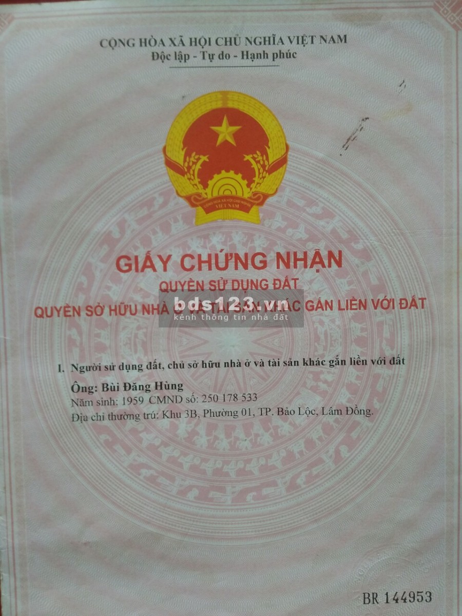 1 hecta đất vườn thích hợp nghỉ dưỡng ở xã Lộc Nam, huyện Bảo Lâm , Lâm Đồng