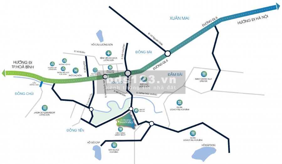 Đất Vàng BĐS Nghỉ Dưỡng Ven Đô Phương Đông Green Valley Hoà Bình giá 16 triệu/m2