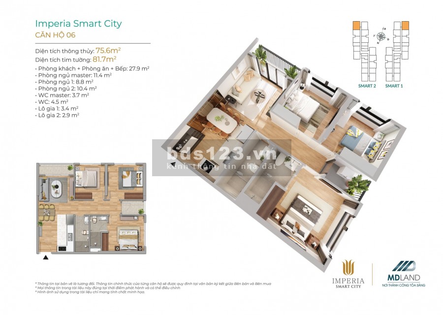 Imperia Smart City chung cư cao cấp Quận Tây Hồ, Đại Mỗ, ngân hàng hỗ trợ 80%