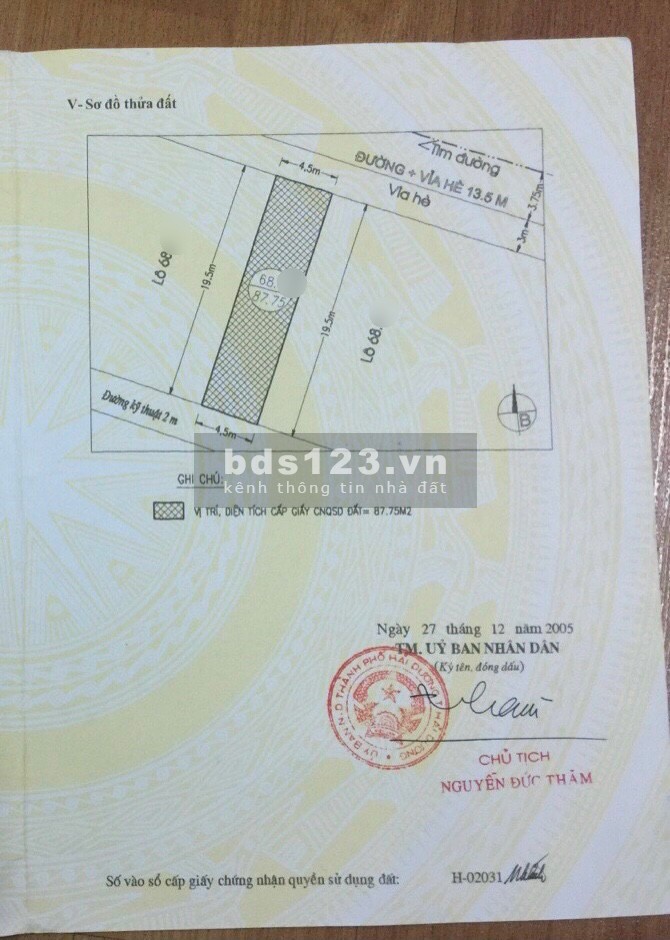 Bán đất mặt phố Đông Nam Cường, dt 175.5m2, mt 9m, đường 13.5m, giá đầu tư