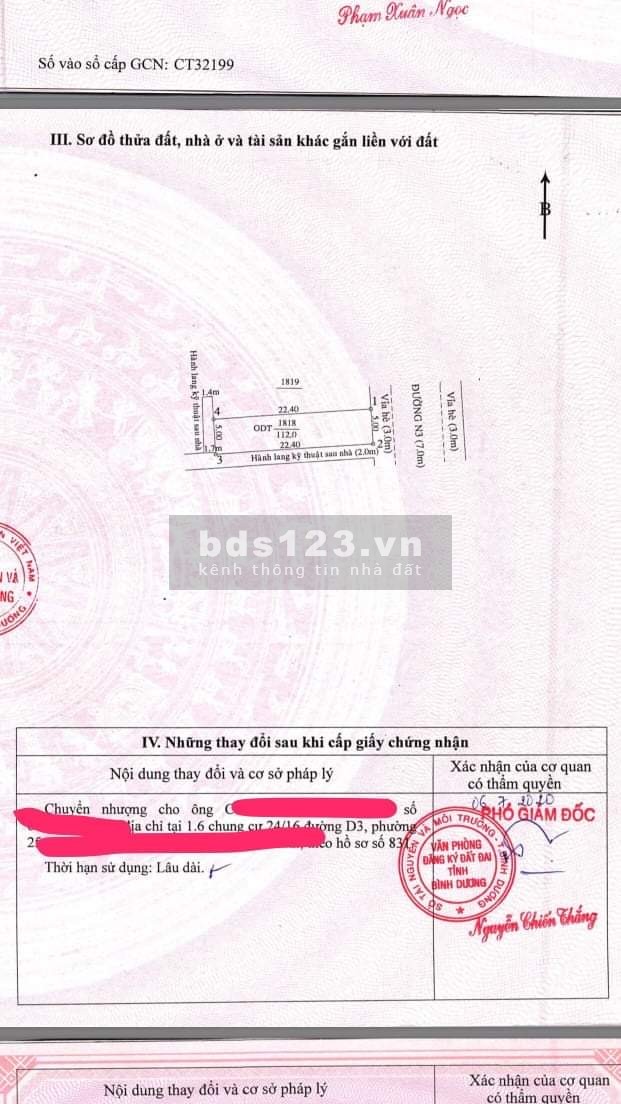 Chính chủ cần bán lô đất trả nợ ngân hàng, giá cả còn thương lượng, lh 0333439962