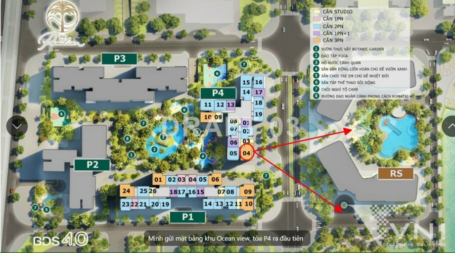 Căn hoa hậu 3PN đẹp nhất tại tiểu khu Pavilion Vin OCP, ls 0% trong 30th, view quảng trường 1.5ha