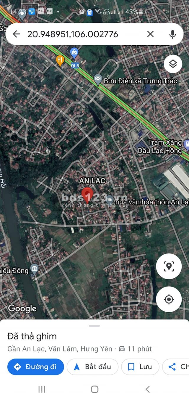 Bán đất An Lạc Trưng Trắc Văn Lâm Hưng Yên, giá bán thoả thuận chính chủ