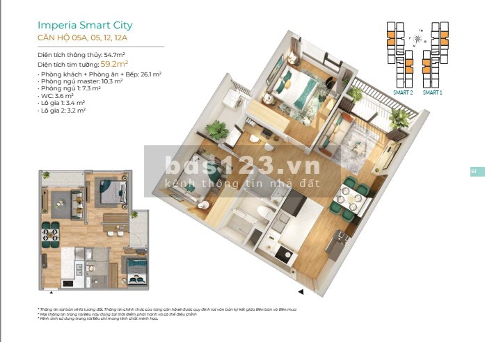 Chỉ từ 200 triệu đã sở hữu căn 2 NGỦ và 3 CÔNG VIÊN tại Imperia Smart City