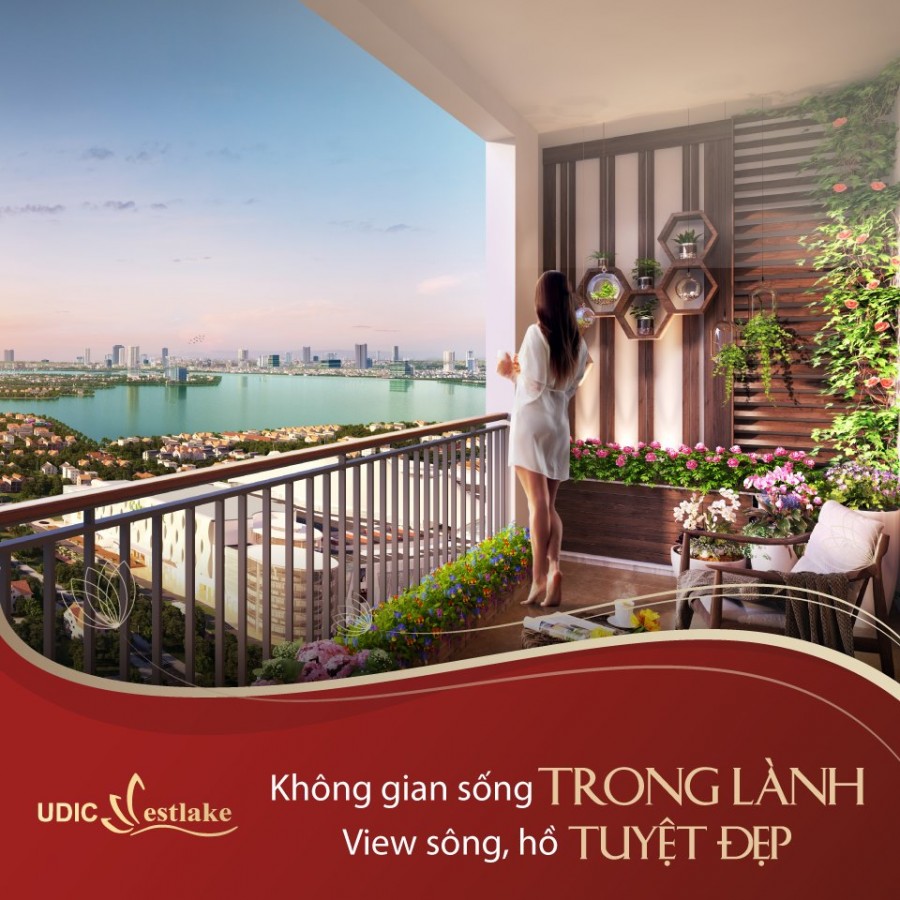 Udic Westlake Tây Hồ vị trí siêu hot tâm điểm đầu tư. Chỉ từ 3 tỷ căn hộ 2pn diện tích 84m2