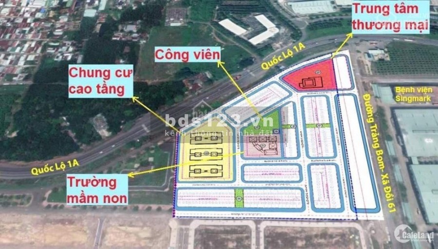 Bán nhà 1 trệt, 2 lầu 2 mặt tiền đường lớn, tại trung tâm Tráng Bom, hạ tầng đủ