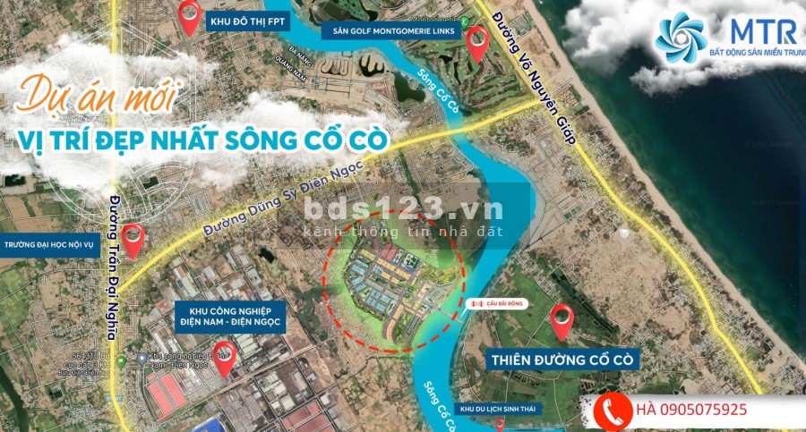Bán Lô Góc Đối Diện Chợ, Công Viên, Gần Sông và Biển, giá bán 2.54 tỷ, sổ sẵn