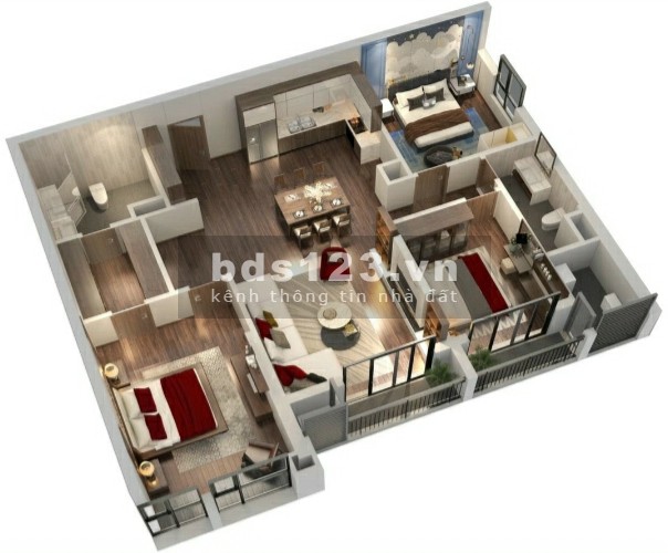 Bán căn hộ 3 ngủ dt 134m2, chỉ 2,7 tỷ nhận nhà, có sổ hồng ngay Goldmark city 136 Hồ Tùng Mậu