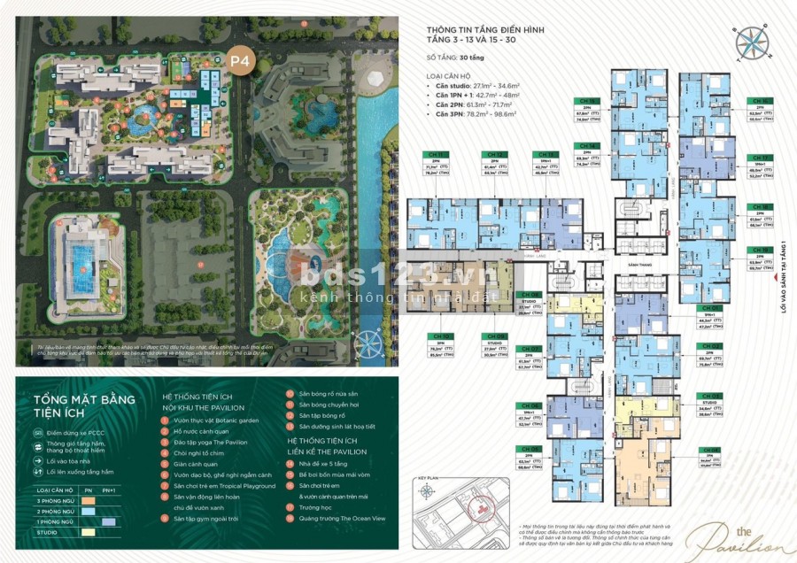 Chính chủ cần bán gấp căn 3 ngủ 101m2 tầng 28 tòa P4 The Pavilion The Ocean View