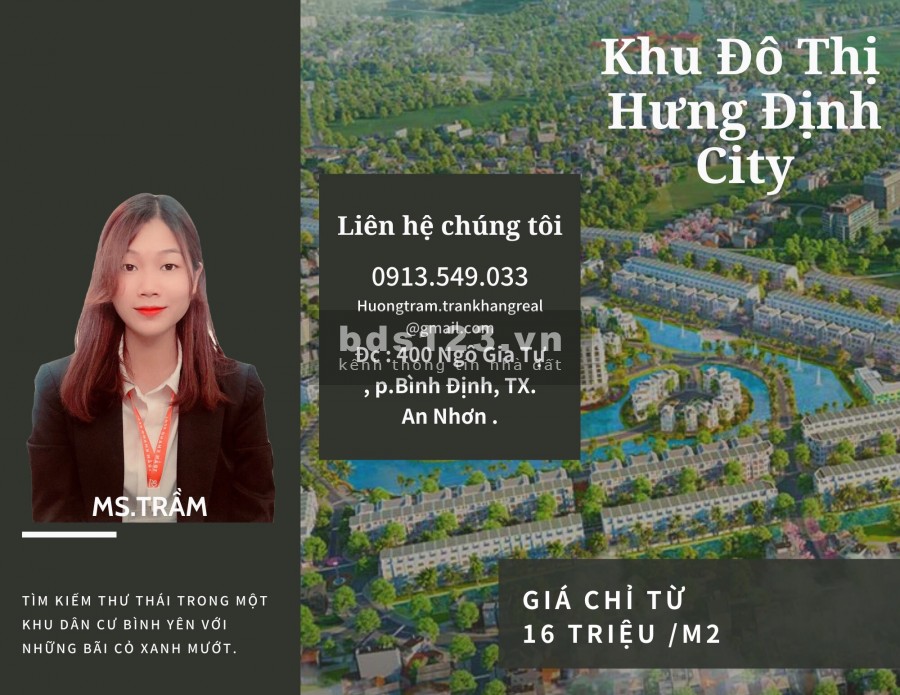 Đất nền sổ đỏ trung tâm An Nhơn, pháp lí chính chủ, thổ cư 100%, bàn giao ngay