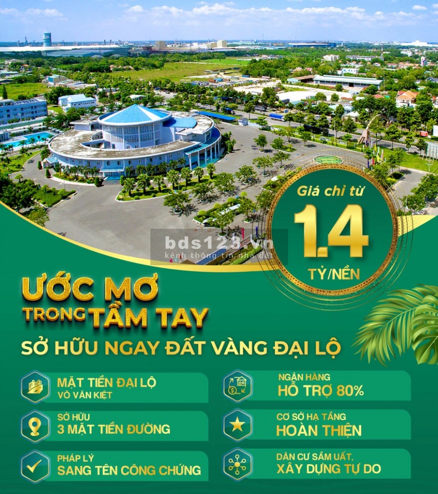 Đất 3 mặt tiền Võ Văn Kiệt, Sông Xoài, Phú Mỹ, thổ cư 100m2 tặng lên đến 10 chỉ vàng