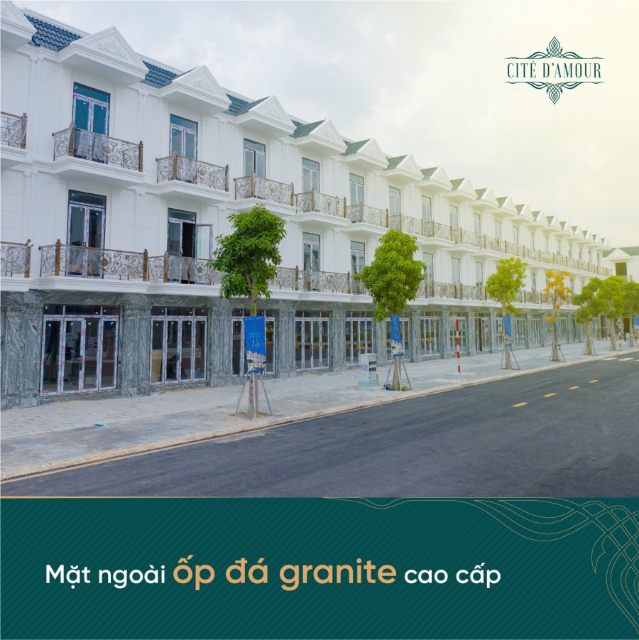 Mua nhà sang Cite D'Amour - tặng 5 chỉ vàng nhà phố kiểu mẫu xây sẵn 1 trệt 2 lầu, SHR, bank 75%