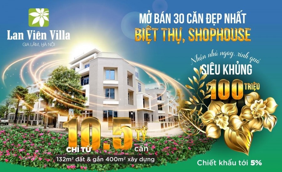 Căn biệt thự vip nhất Đặng Xá view công viên cây xanh 500m2 - 30 tỷ (đất+xây), hỗ trợ 70% LS 0% 12T