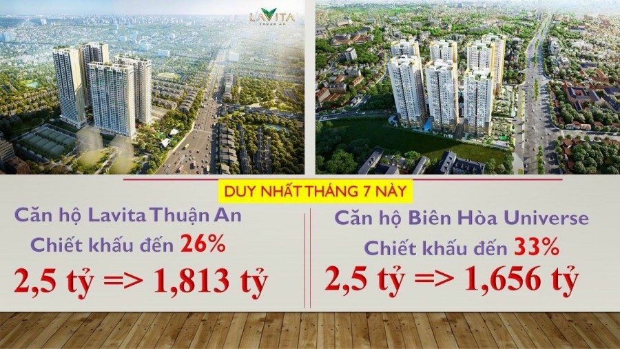 Chiết khấu ngay 26% khi mua căn hộ liền kề Aeon Mall Bình Sương, cc Lavita Thuận An