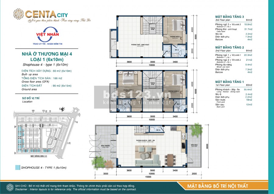 Cần bán gấp căn Shophouse diện tích 90m2, kí HĐ trực tiếp với Chủ Đầu Tư, giá bán 3.8 tỷ