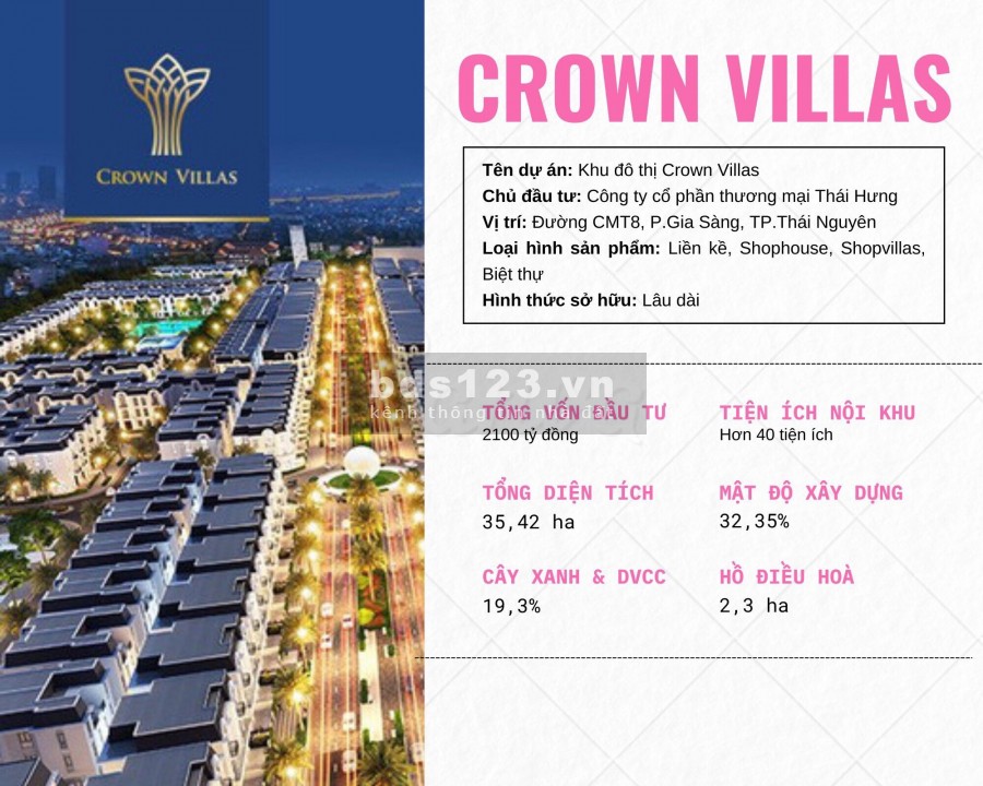 Thái Hưng Crown Villas - tạo lập làng chuyên gia đầu tiên tại Thái Nguyên