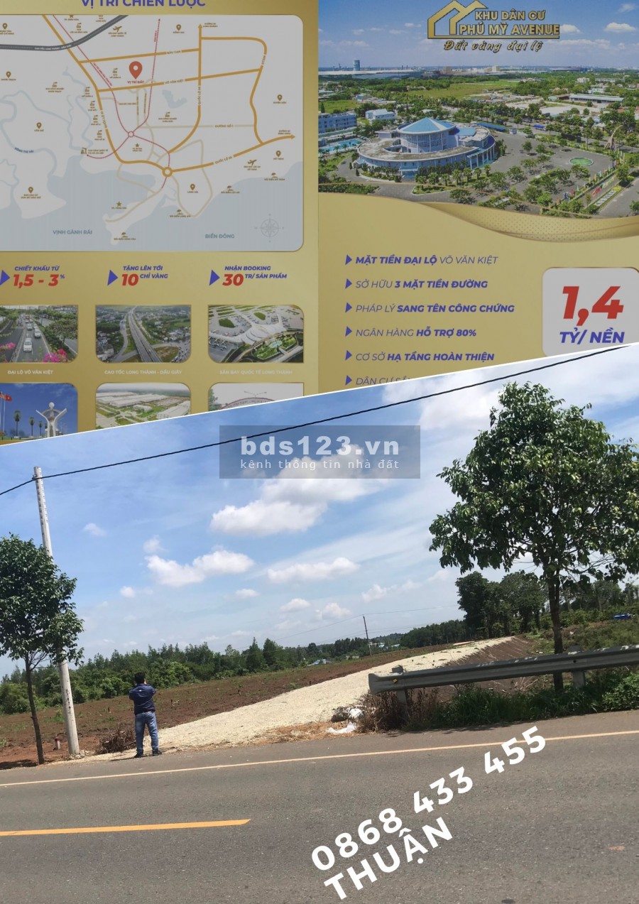 Tôi cần bán một số nền đất khu vực Xã Sông Xoài, không tiếp môi giới, lh 0868433455